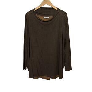 Bryn Walker Tunic‎ Top Womens Medium Dimitri Brown Black Houndstooth Lagenlook